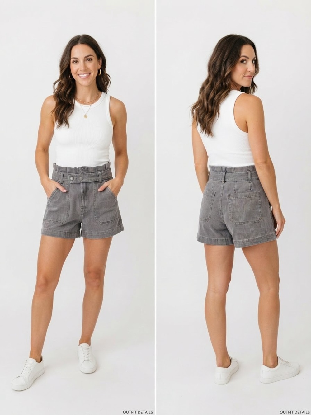 Madewell Women's High-Waist Gray With Belt Denim Shorts. Size 28